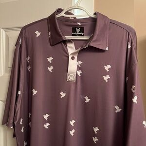 Bird & Barley XXL golf shirt Men's Purple Print Polo Shirt